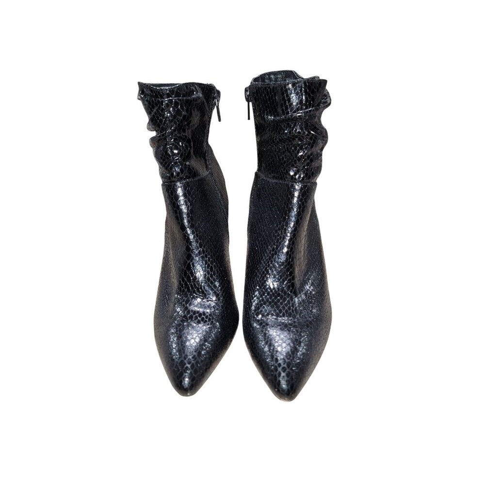 XOXO Womens Taylor Black Snake Print Ankle Boots - Women's 8 - Picture 2 of 10